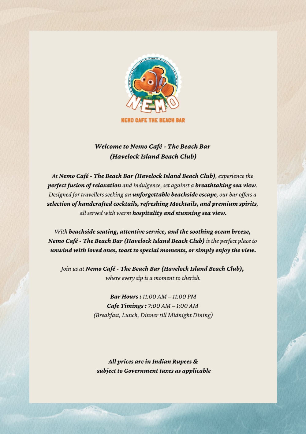 Nemo Cafe Bar Menu2