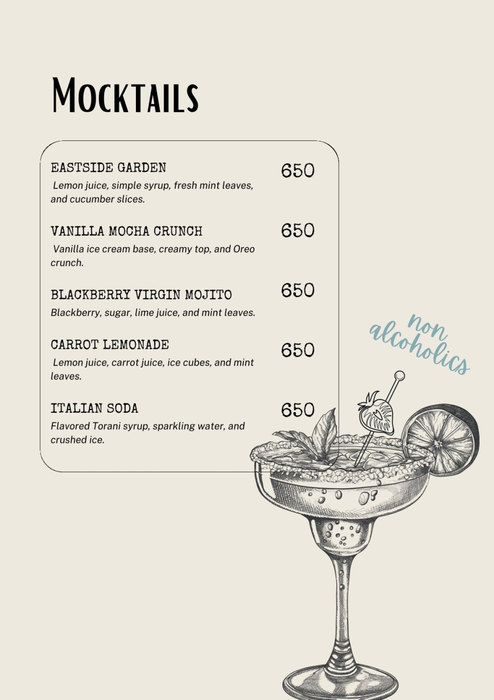 Sea Dragon Bar Menu5