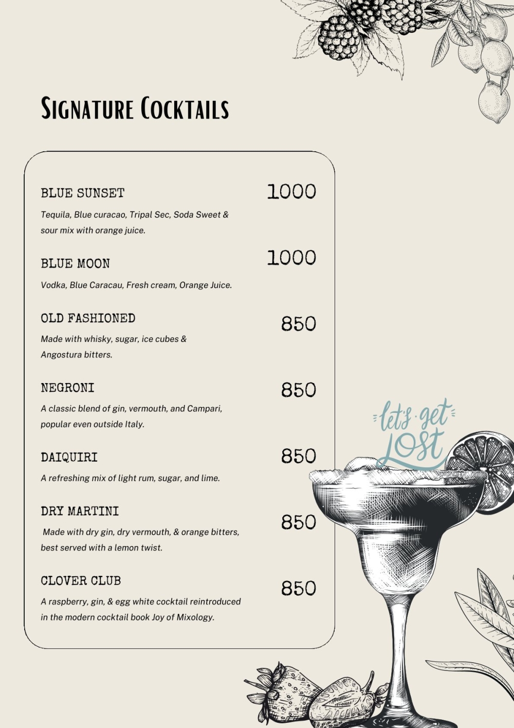 Sea Dragon Bar Menu6