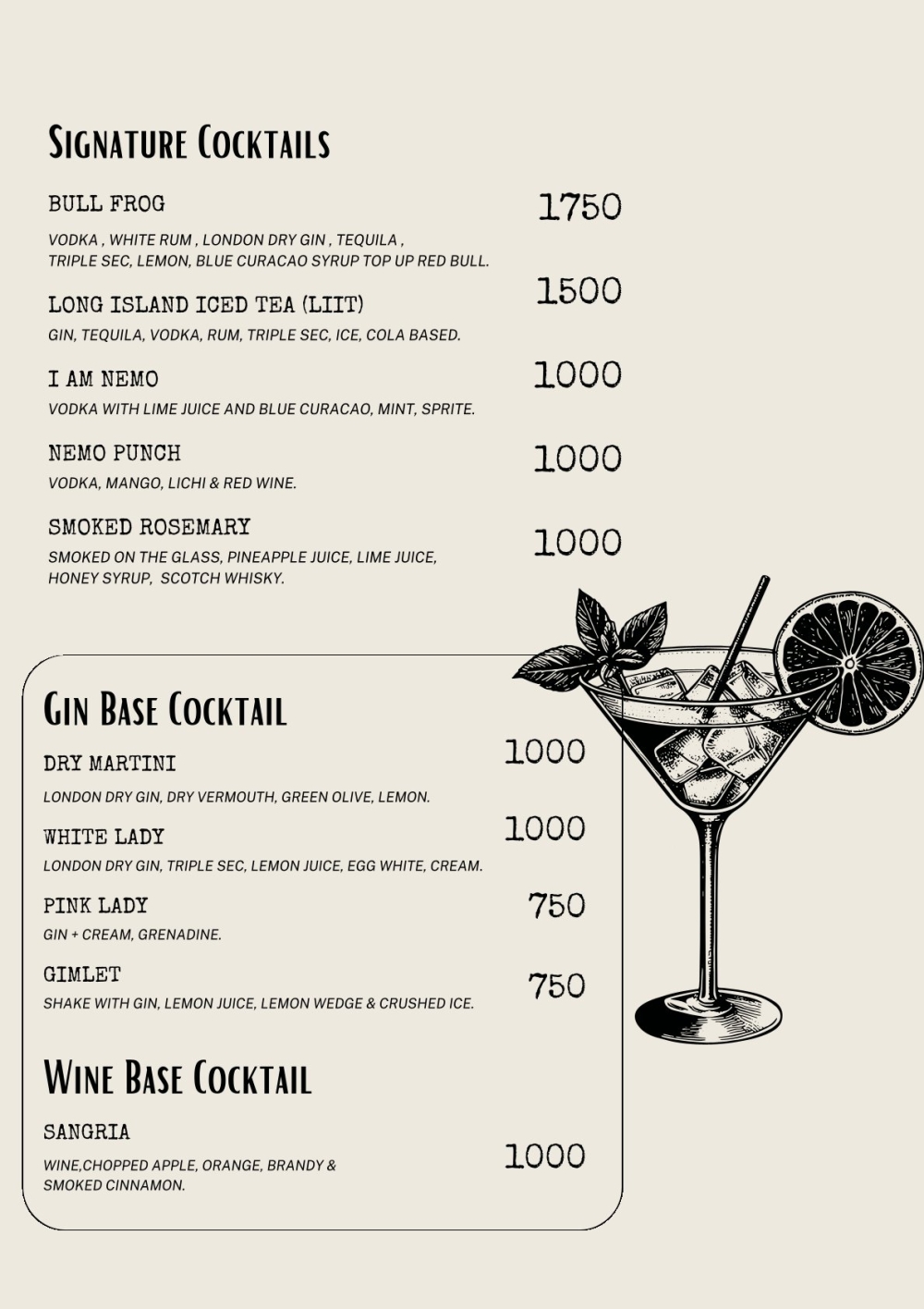Sea Dragon Bar Menu7